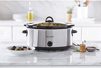 Crock-Pot 7 Quart Oval Manual Slow Cooker – Stainless Steel el 1t w8 p1 z9 kc | Ref l39swy | Ref mt6sw3