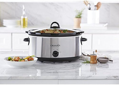 Crock-Pot 7 Quart Oval Manual Slow Cooker – Stainless Steel el 1t w8 p1 z9 kc | Ref l39swy | Ref mt6sw3