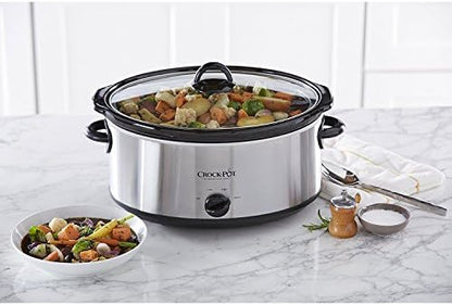 Crock-Pot 7 Quart Oval Manual Slow Cooker – Stainless Steel el 1t w8 p1 z9 kc | Ref l39swy | Ref mt6sw3