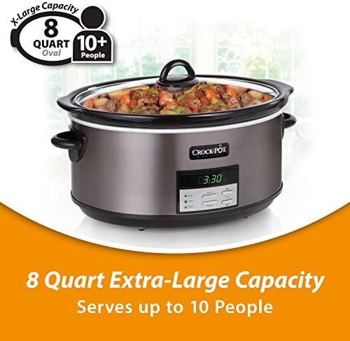 Crock-Pot 8 Quart Programmable Slow Cooker with Auto Warm 78 at nb yl ik mc | Ref 586jx8 | Ref flmfr2